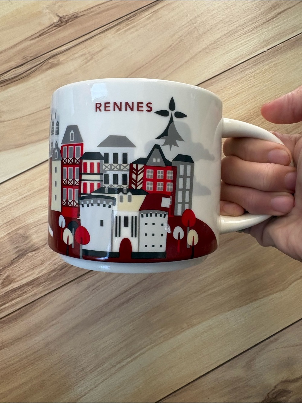 Starbucks “You are Here” series Rennes Cityscape Ceramic Mug - White and Red